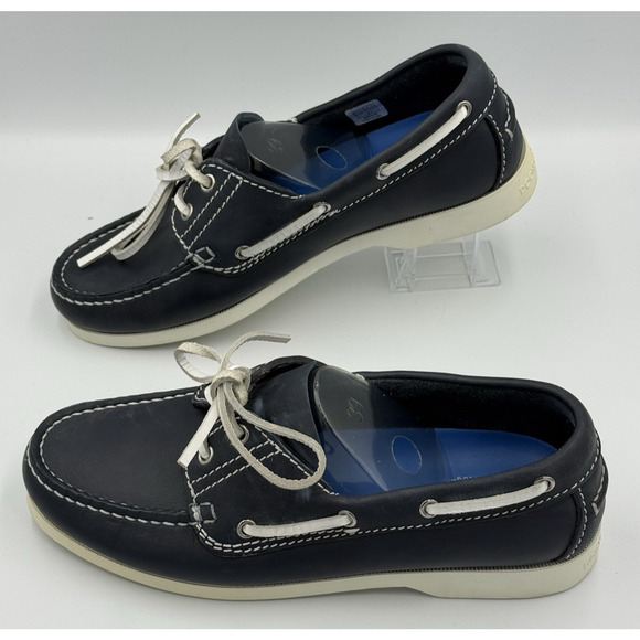 Dooney & Bourke Men's Boat Shoe's Size 9 Navy Leather Deck Moc Toe Portugal - Picture 4 of 13